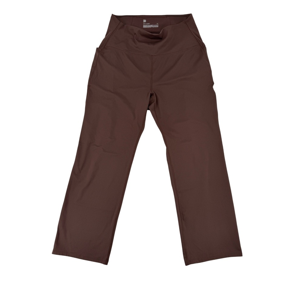 All in Motion Womens XXL Brown High Rise Wide Leg Yoga Pants Activewear Pockets